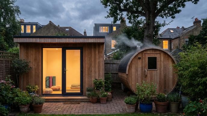 Garden Wellness Pods: Saunas and Yoga Studios for London Gardens