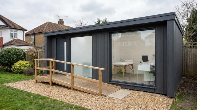 Professional garden studio with DDA-compliant access for client-facing use